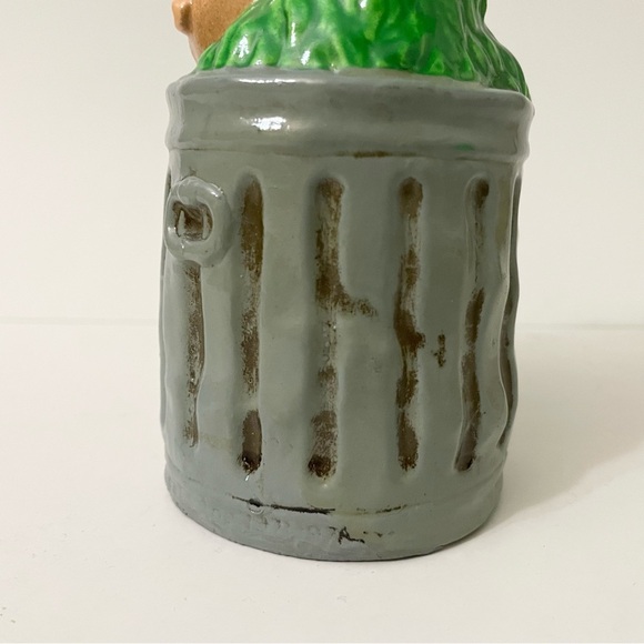 Sesame Street Oscar The Grouch Garbage Can Ceramic Coin Bank - Picture 9 of 16